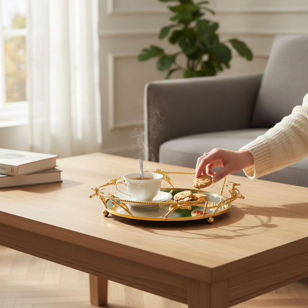 Majestic Halo Luxe Metallic Display Tray