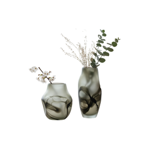 Artisan Grey Glass Floral Vases