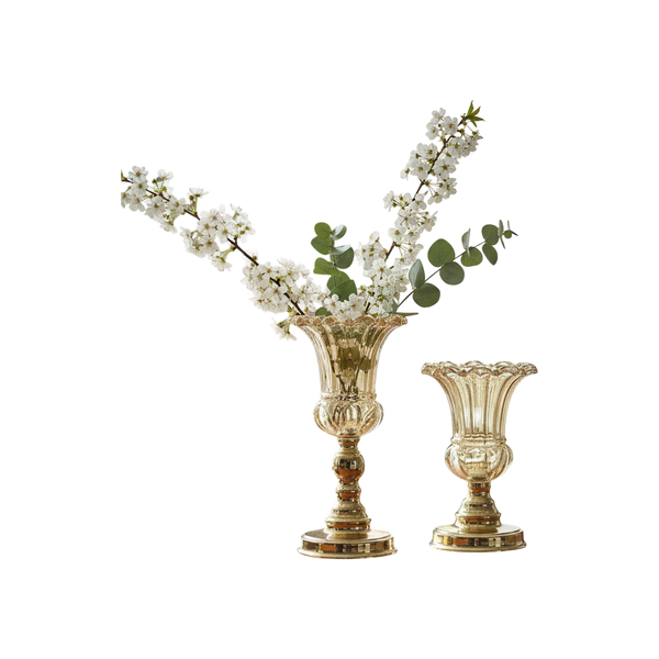 Elegant Gold-Tone Glass Vase Bowl