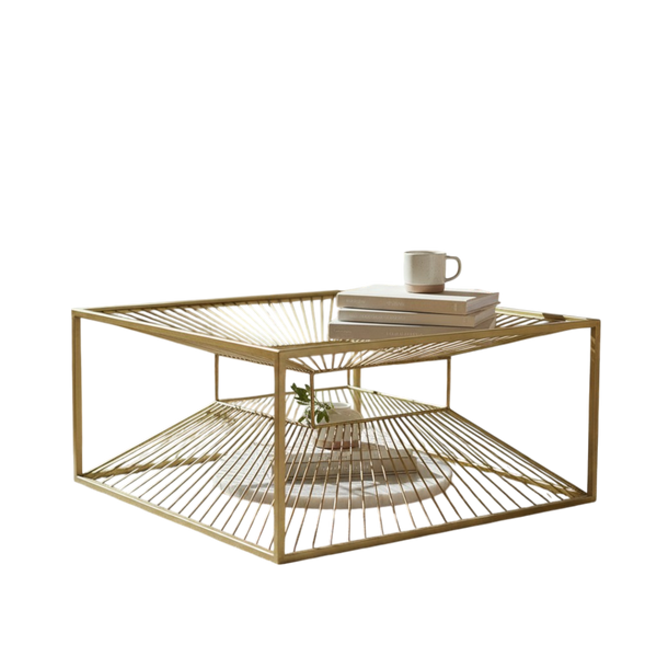 Vintage Brass Glass-Top Center Table
