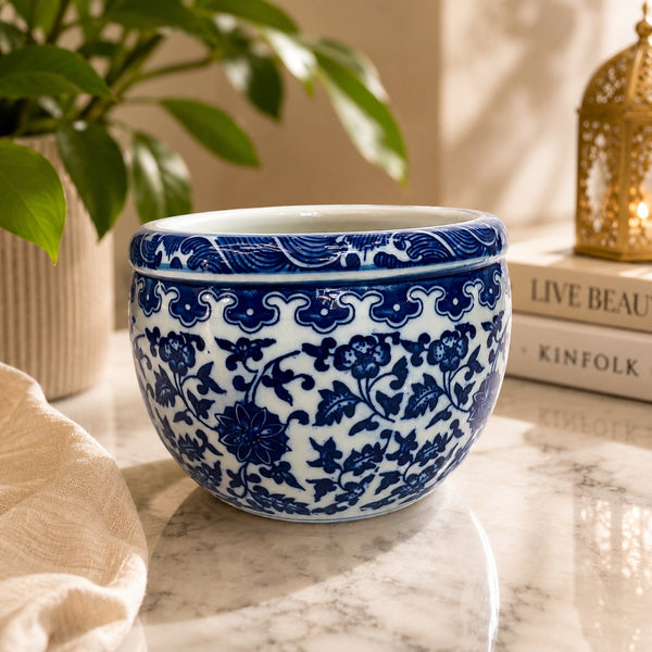 Original Blue Pottery Ceramic Table Bowls
