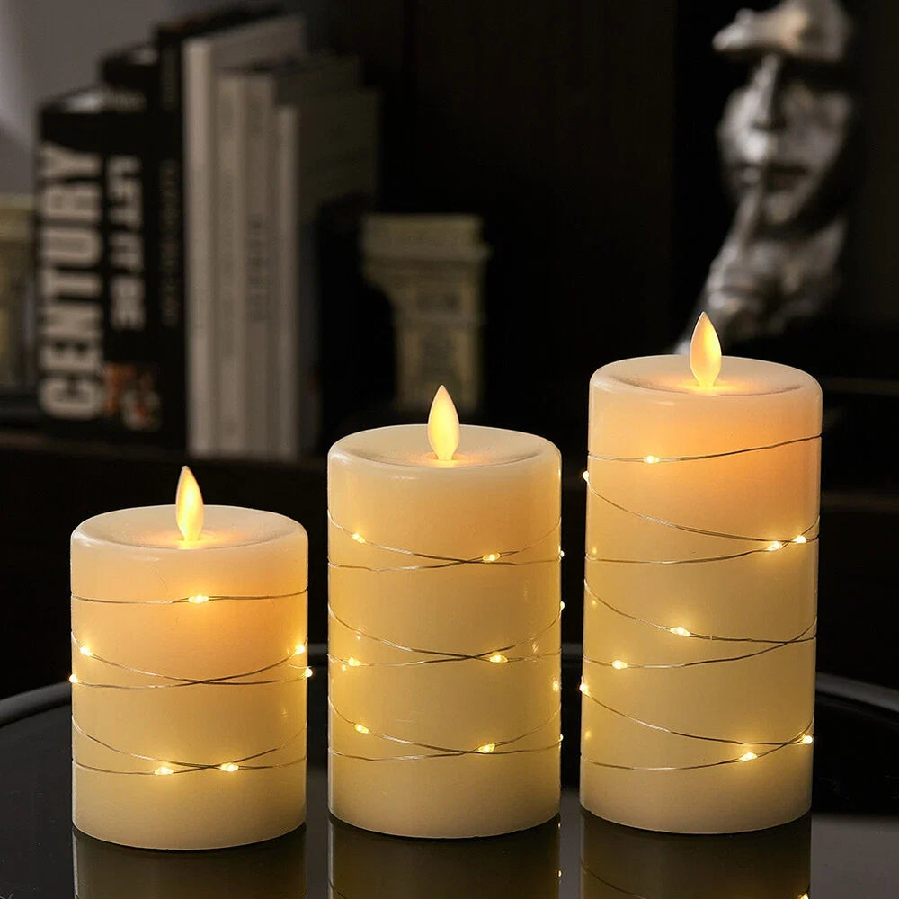 Spiral Design Flameless LED Fairy Candles