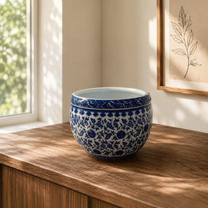 Original Blue Pottery Ceramic Table Bowls