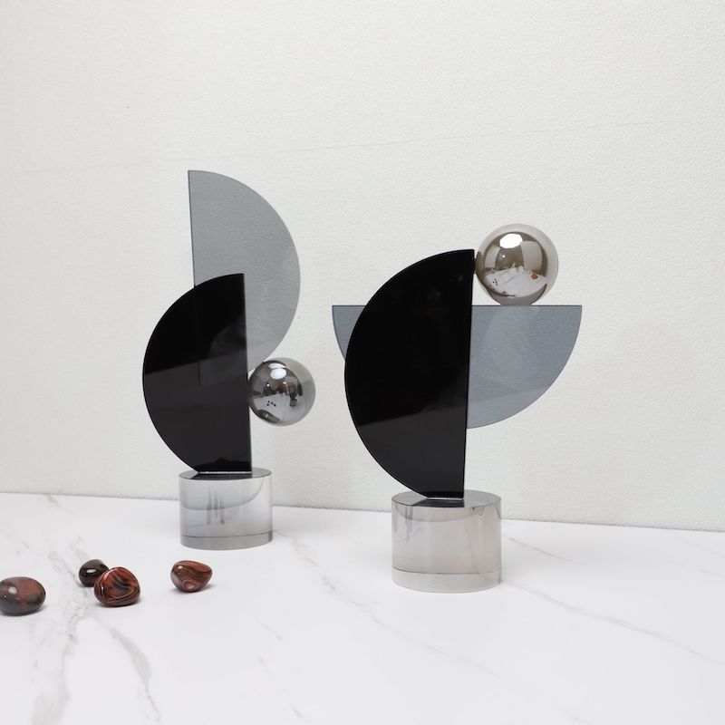 Modern Abstract Desk Crystal Sculpture