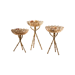 Elegance Glass Tripod Decorative Bowls