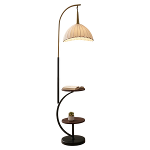 AuraGlow Contemporary Metallic Table Floor Lamp