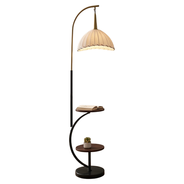 AuraGlow Contemporary Metallic Table Floor Lamp