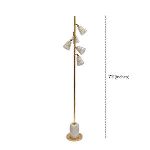 Luminous Frost – White Crystal 5-LED Floor Lamp